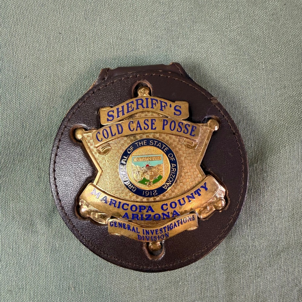 Maricopa County Arizona Sheriff Cold Case Posse 2007 Badge Leather Clip Holder